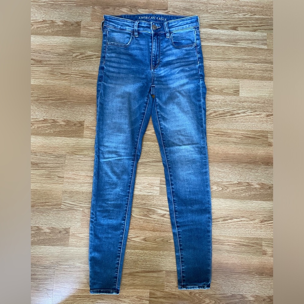 American Eagle NE(X)T Level Stretch Medium Wash Skinny Jean Size 6 Long